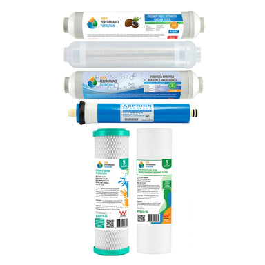 6 Piece filter set for 7 Stage Hydrogen Rich Alkaline RO Water Filter System