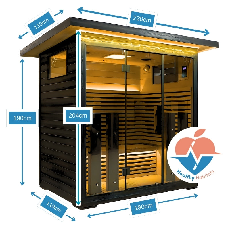 innerlight 4 person outdoor infrared full spectrum sauna dimensions