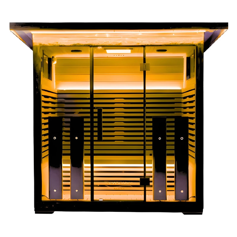 innerlight 4 person outdoor infrared full spectrum sauna front view