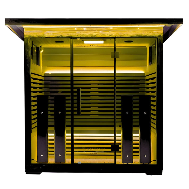 innerlight 4 person outdoor infrared sauna front view