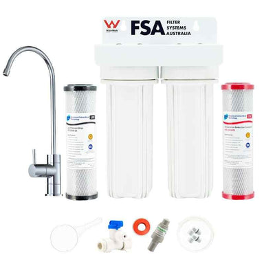 Filter Systems Australia Watermark Twin Undersink Water Filter Chloramine Reduction | Maximum Chemical Reduction 1-46Wm complete picture