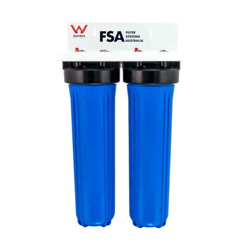 Filter Systems Australia Watermark Certified Twin Whole House Water Filter System 20" X 4.5" Big Blue (1-9Wm)
