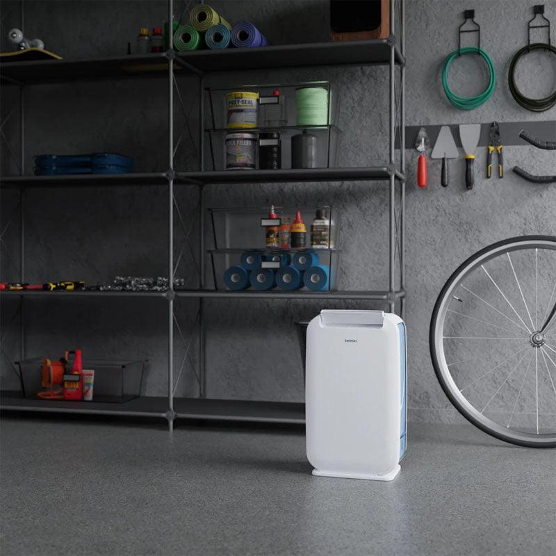 Ionmax ION610 6l desiccant dehumidifier in a garage