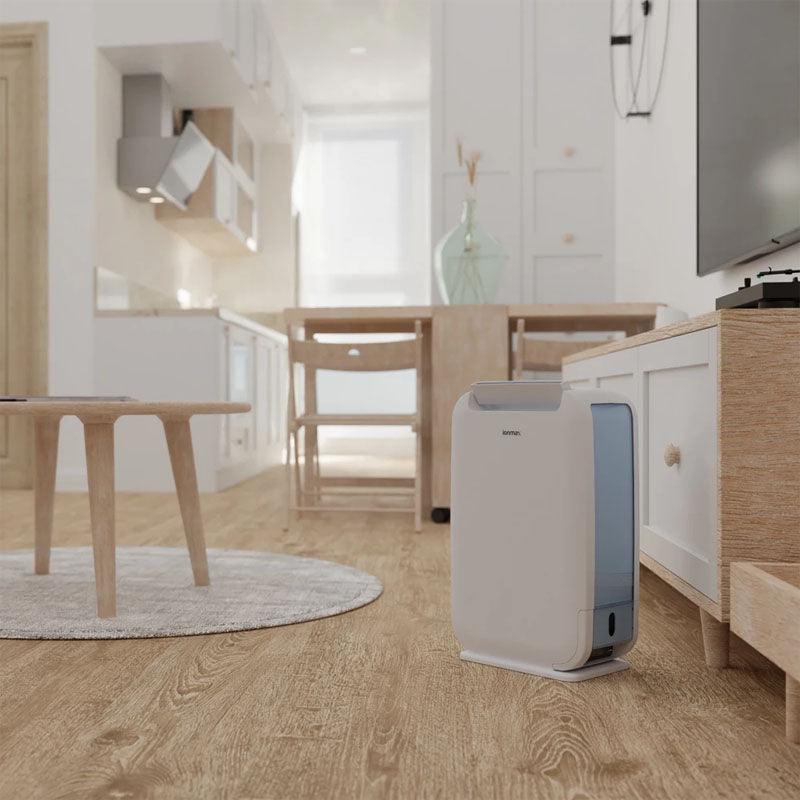 Ionmax ION610 6l desiccant dehumidifier in a lounge room