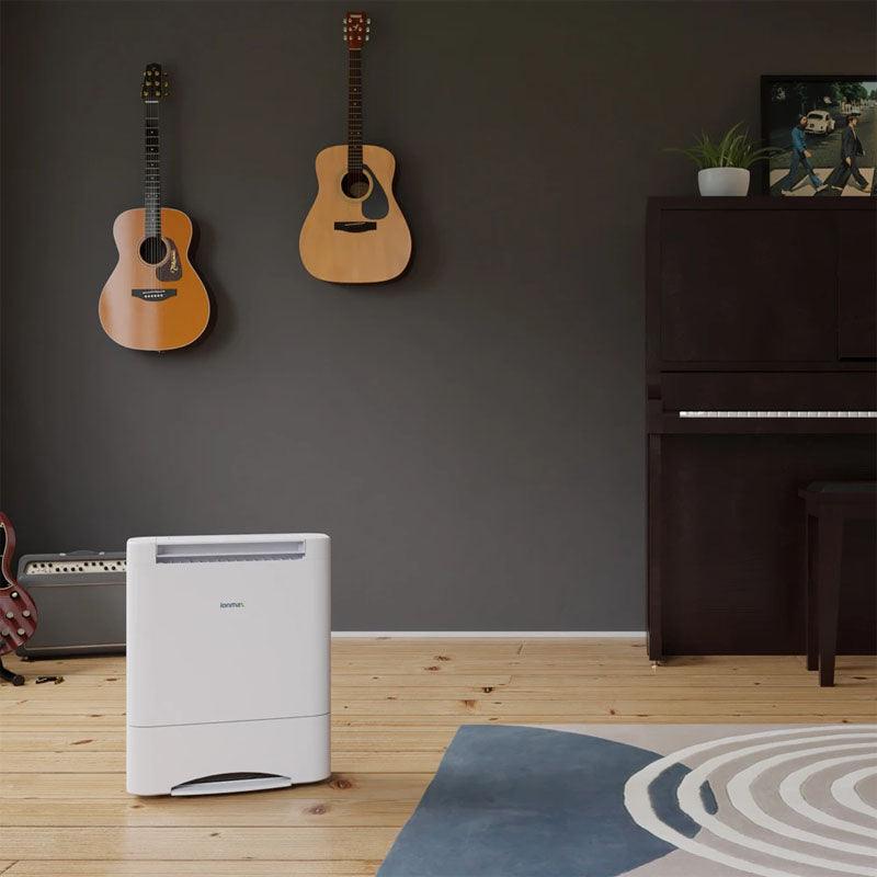 ionmax ion632 desiccant dehumidifier in music room