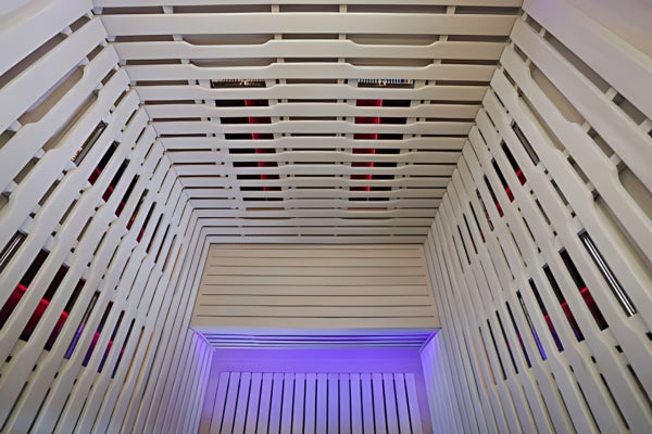 the interior of the innerlight 2 person infrared sauna