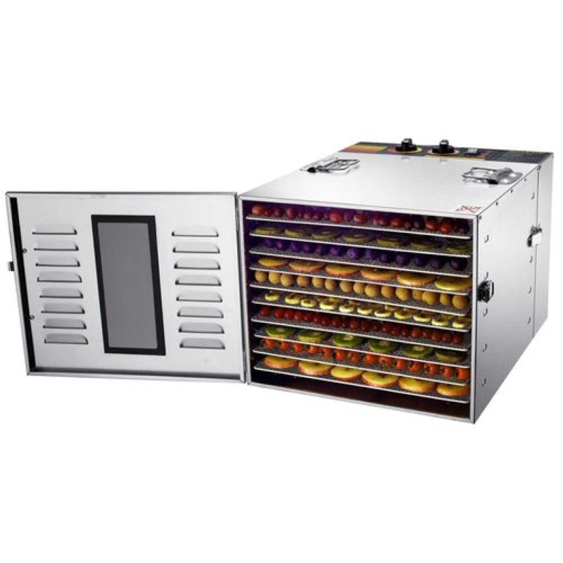 BioChef Premium 10 Tray Stainless Steel Food Dehydrator door open