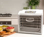 White BioChef Arizona Sol 6 Tray Food Dehydrator with dehydrated fruits on the side