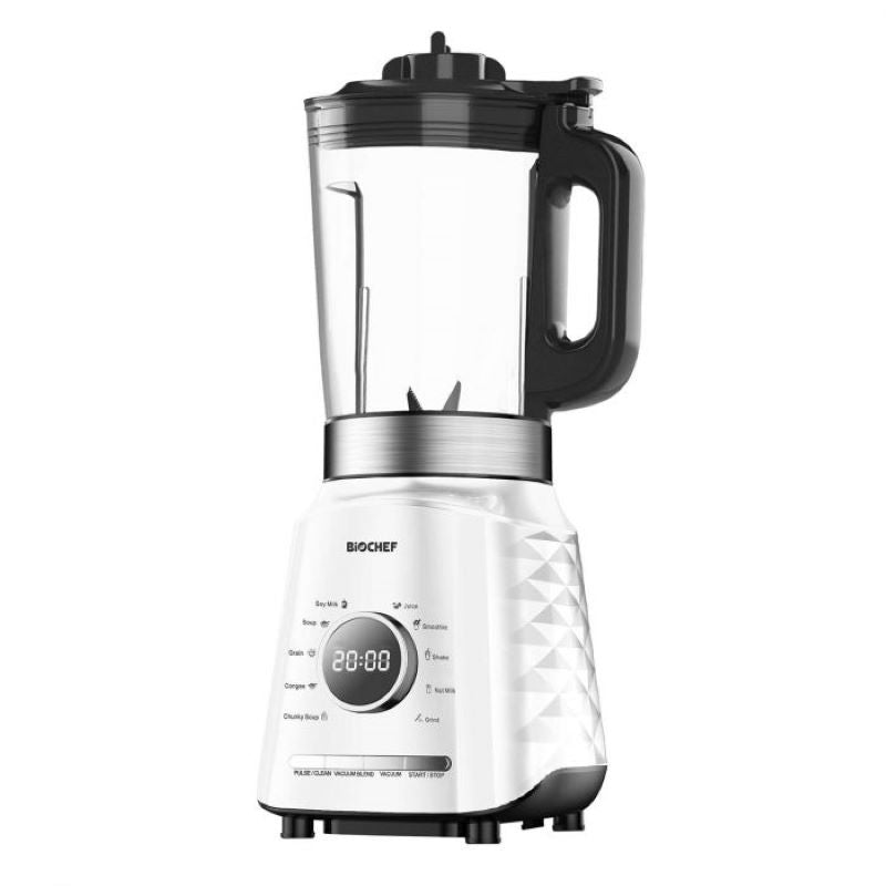 BioChef Aurora Vacuum Blender and Soup Maker power on side angle view