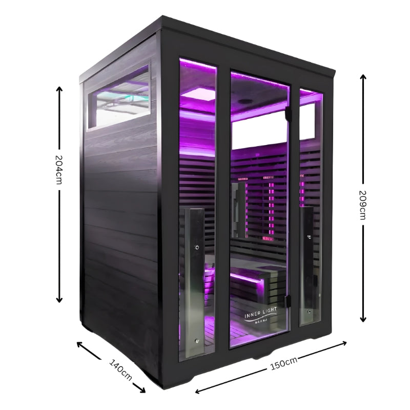 Innerlight Bella Deluxe 3 Person Outdoor Infrared Sauna dimensions