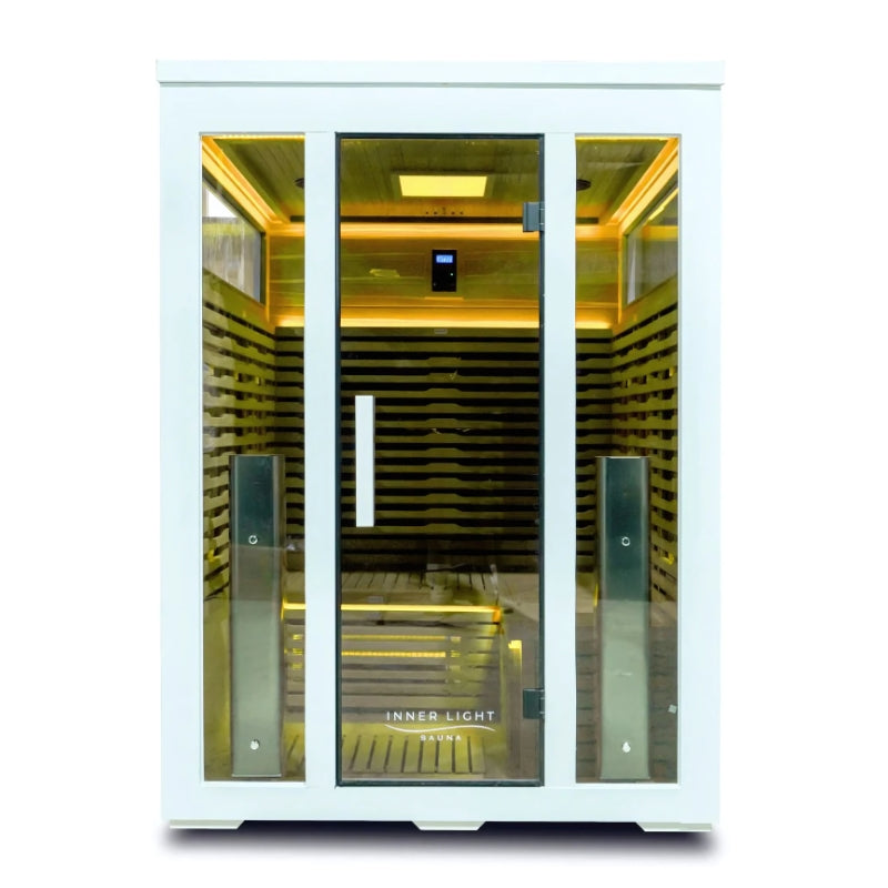 Innerlight Bella Deluxe White 3 Person Outdoor Infrared Sauna front