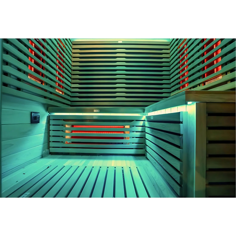 Innerlight Bella Deluxe White 3 Person Outdoor Infrared Sauna interior