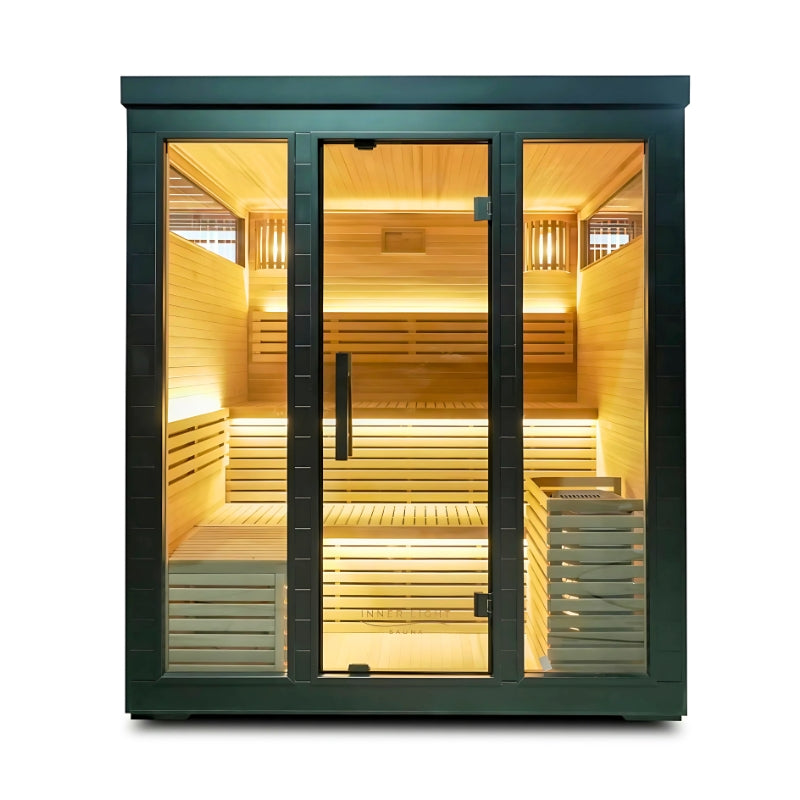 Innerlight Demfin Traditional 6 Person Outdoor Sauna  front view