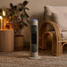 Matte Sand Ausclimate Smart Tower Heater in the living room