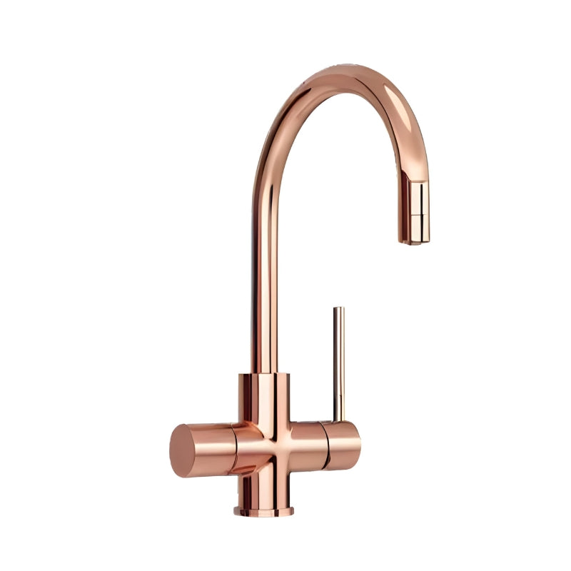 Soda Tap 5 in 1 Sparkling, Chilled & Ambient Filtered Soda Water Tap curved rose gold