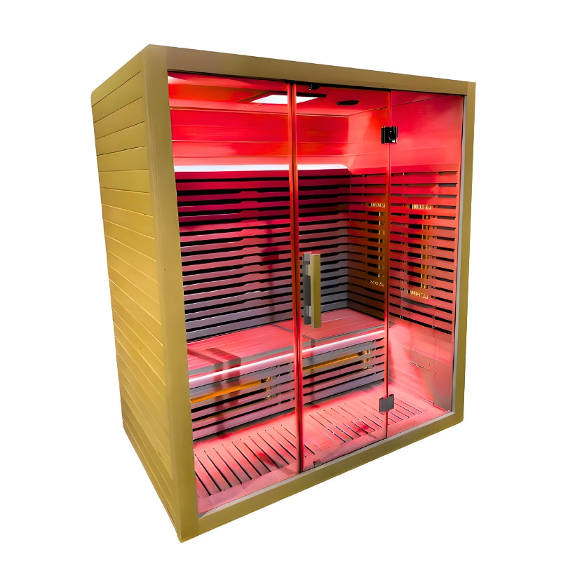 innerlight 4 person infrared full spectrum sauna  side view red