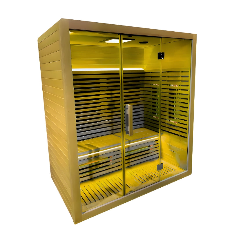 innerlight 4 person infrared full spectrum sauna  side view yellow
