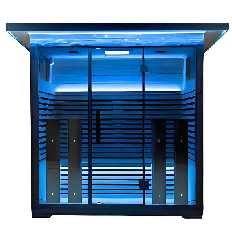 innerlight 4 person outdoor infrared sauna blue