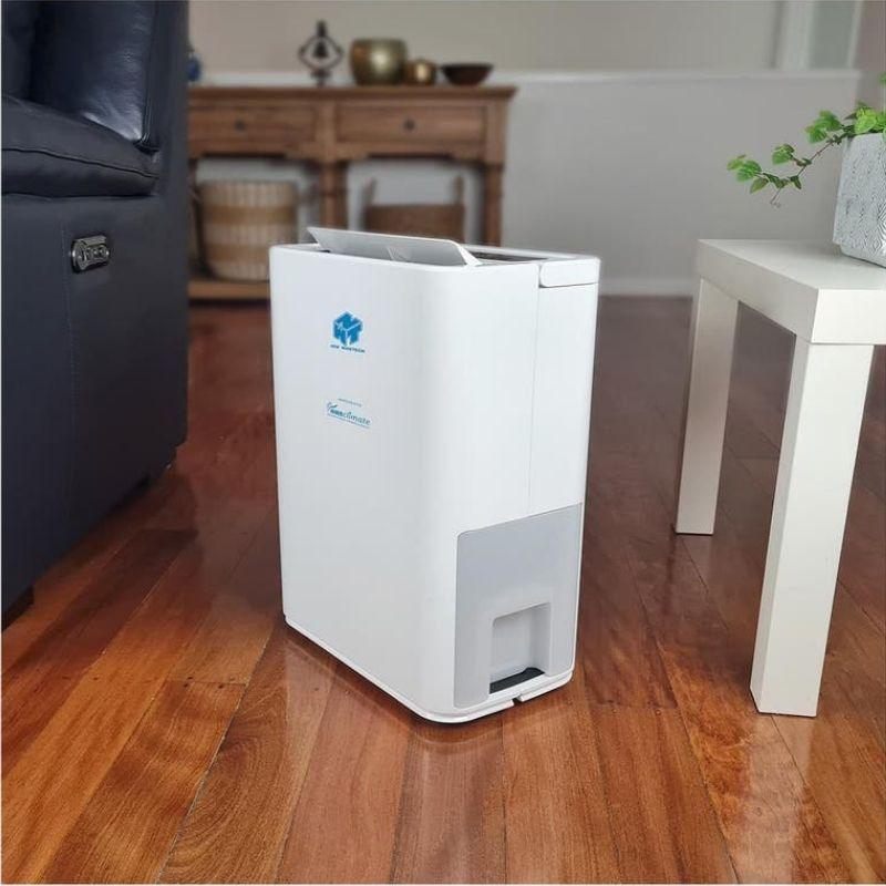 Ausclimate NWT compact 16L dehumidifier in lounge room