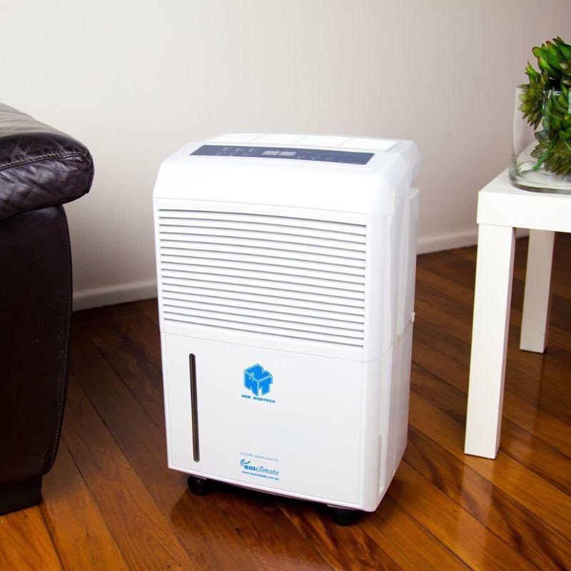 Ausclimate Large 35L Dehumidifier in a lounge room