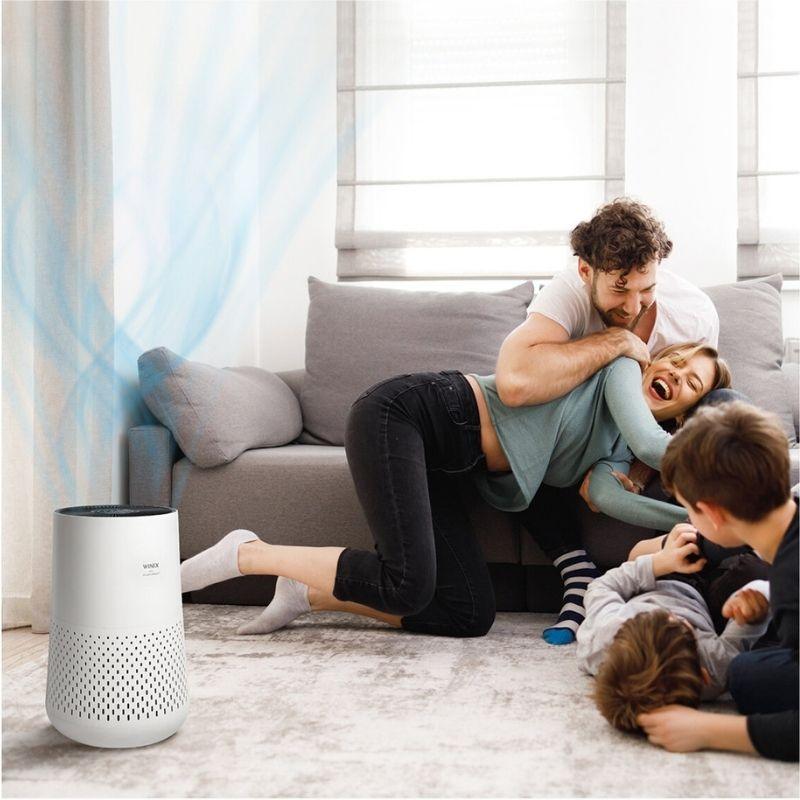 view of Winix Compact 4 Stage Air Purifier in family room